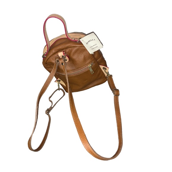 Borse In Pelle Brown Backpack Genuine Leather Made In Italy, NWT
